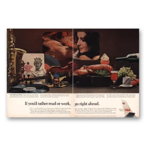 1965 TWA Print Ad | Rather Read Or Work