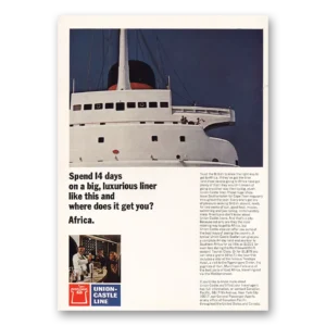 1965 Union Castle Line Print Ad | Big Luxurious Liner Africa