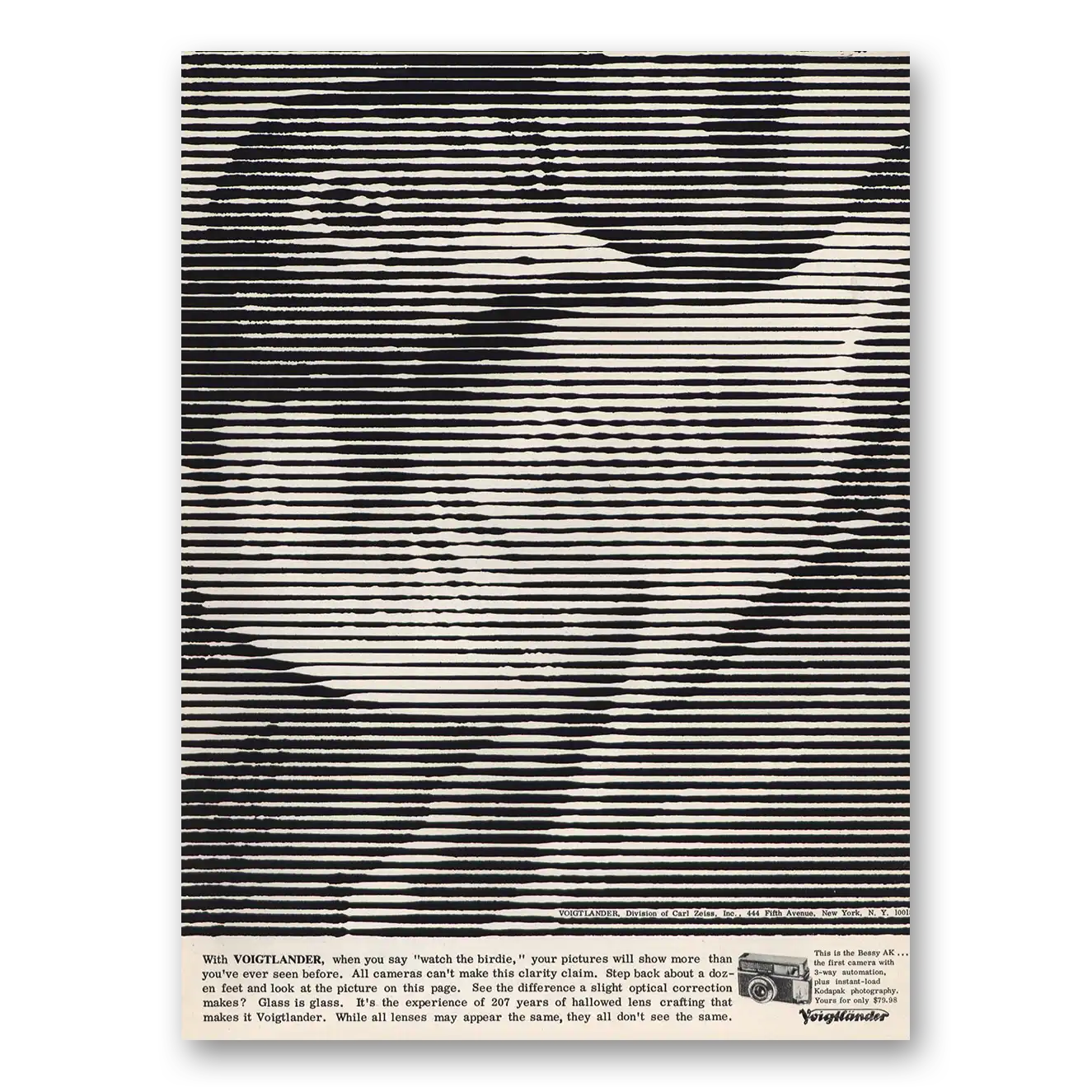 1965 Voigtlander Camera Print Ad | Watch Birdie