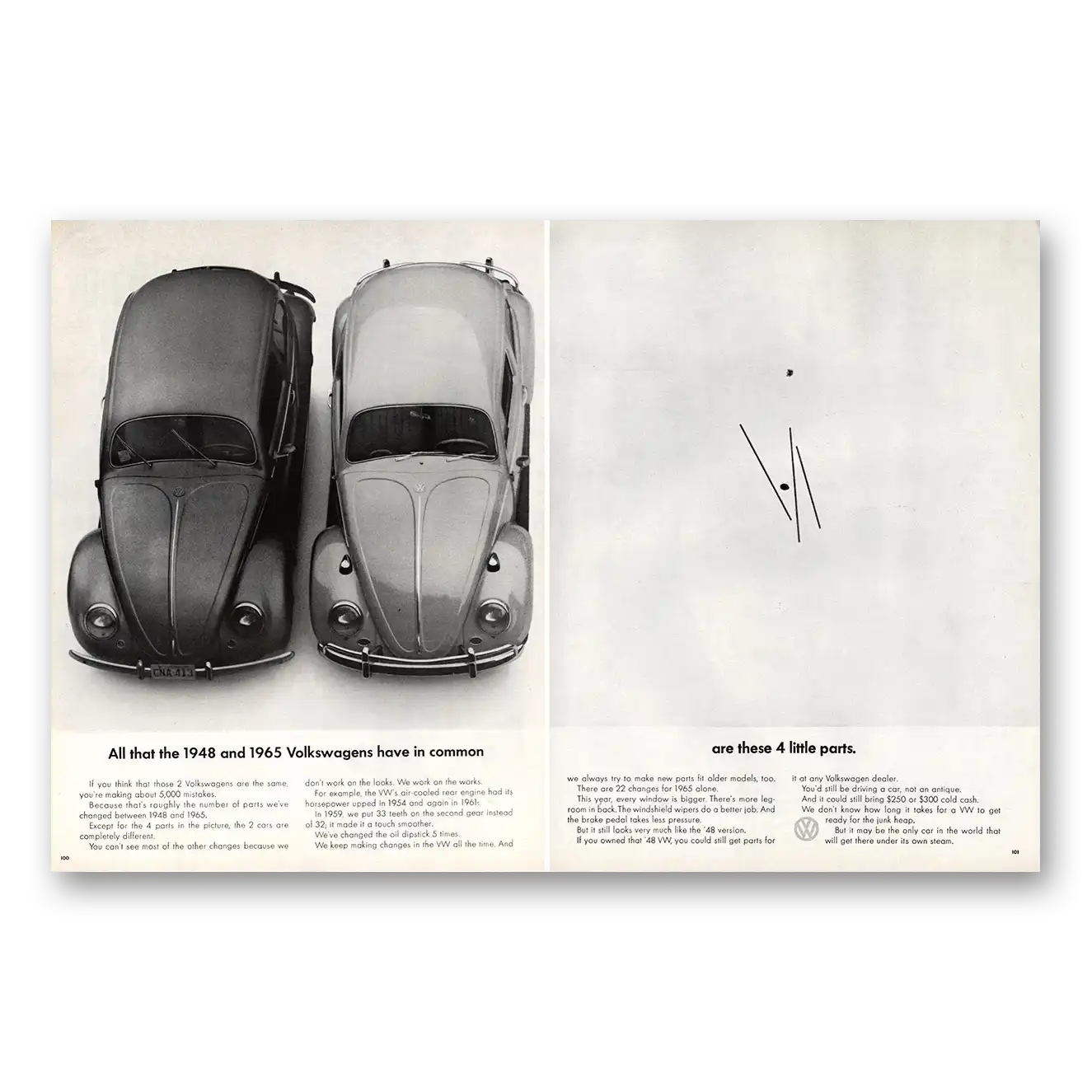 1965 Volkswagen Beetle Print Ad | Little Parts