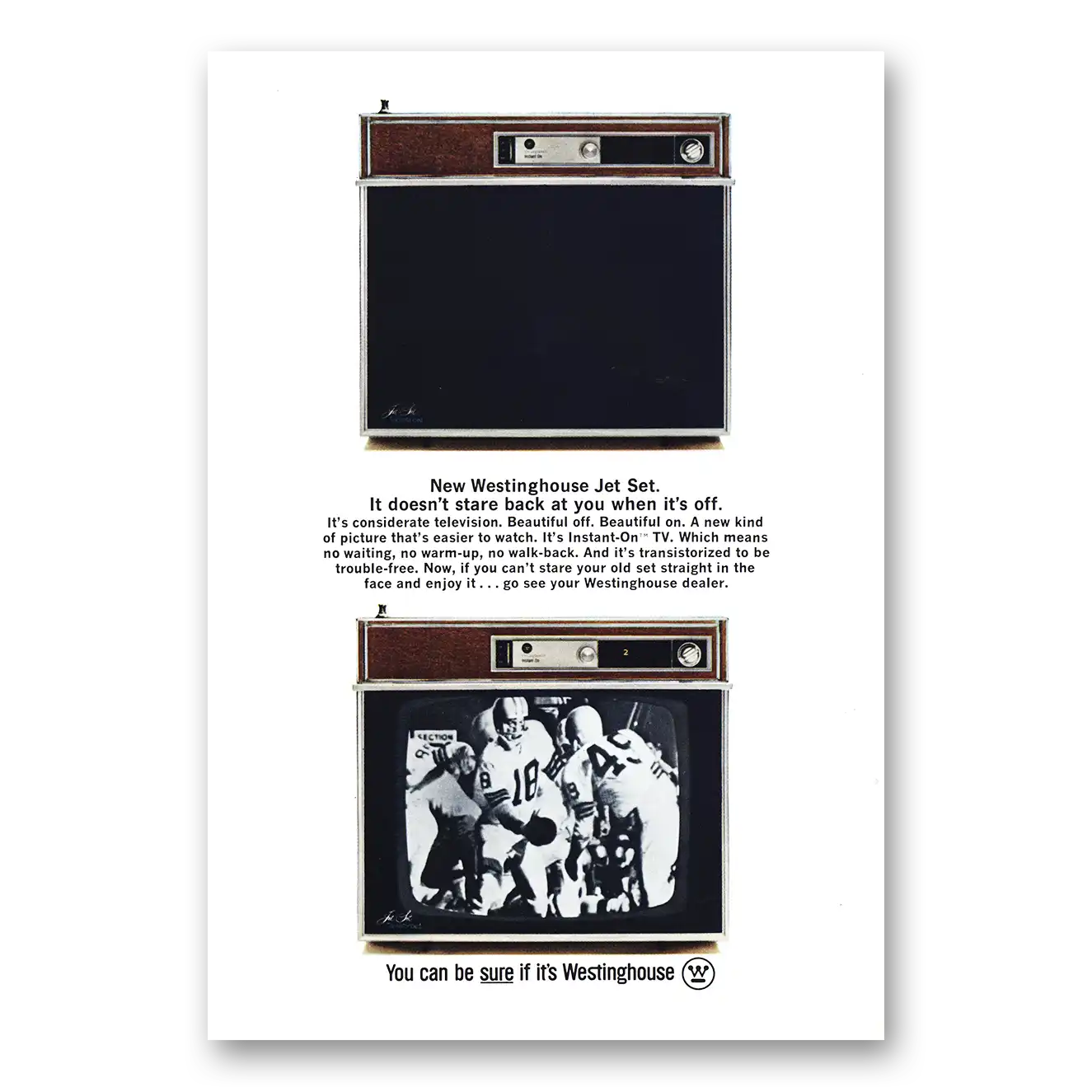 1965 Westinghouse Television Print Ad | Stare Back At You