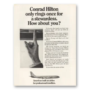 1966 American Airlines Print Ad | Conrad Hilton
