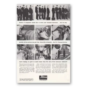 1966 Aetna Insurance Print Ad | Dozens Companies