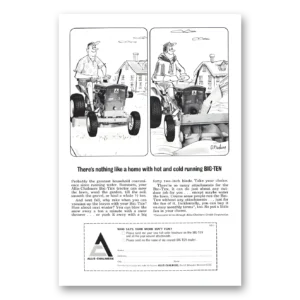 1966 Allis Chalmers Garden Tractor Print Ad | Big Ten Tractor Hot Cold Running Big Ten