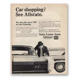 1966 Allstate Auto Loans Print Ad | Car Shopping