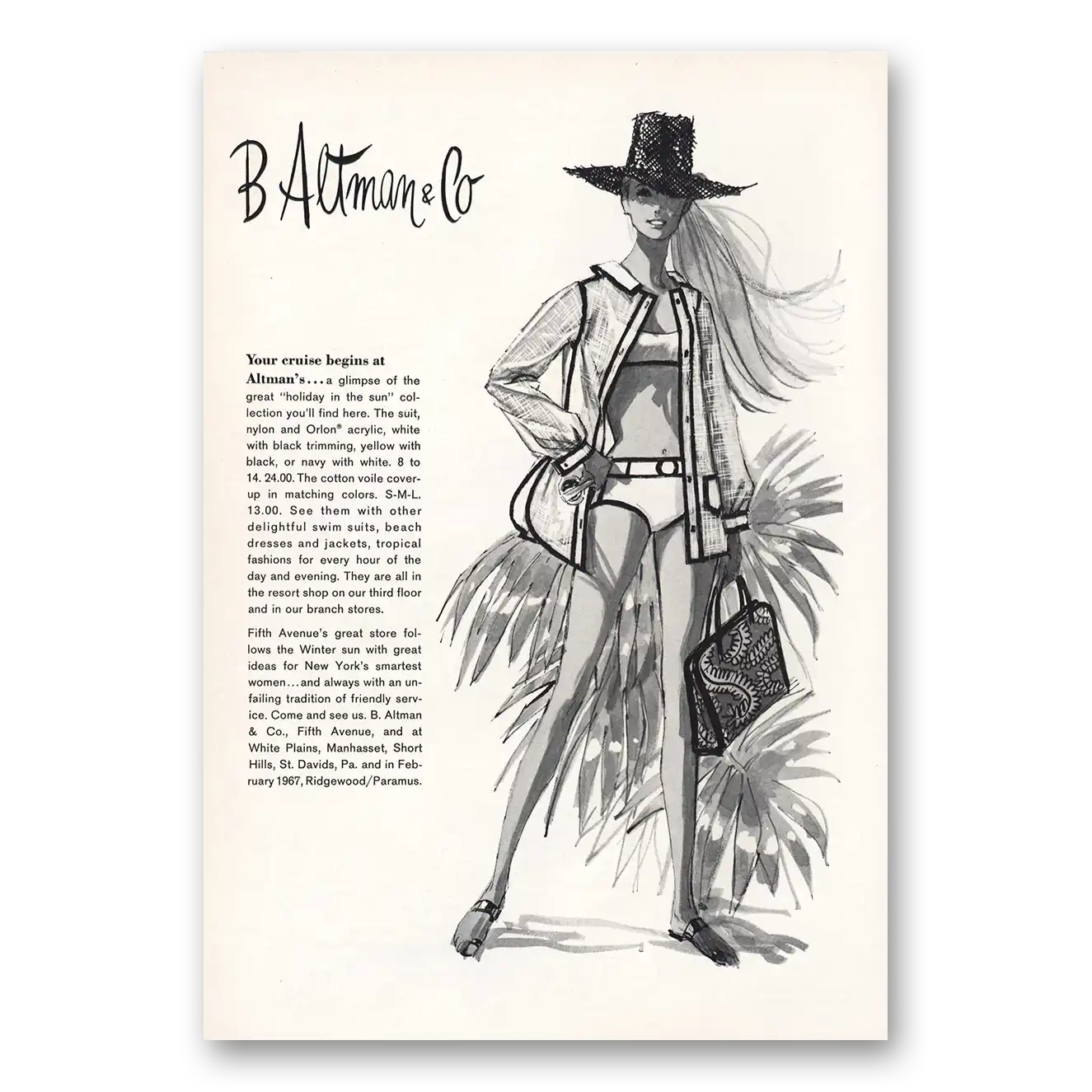 1966 B Altman Print Ad | Your Cruise Begins