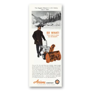 1966 Ariens Sno Thro Print Ad | Biggest Blizzard In Us History