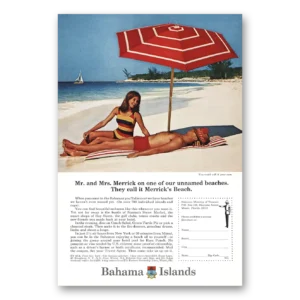 1966 Bahamas Print Ad | Mr And Mrs Merrick