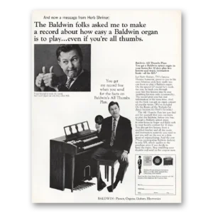 1966 Baldwin Home Organ Print Ad | Herb Shriner