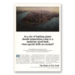 1966 Bank of New York Print Ad | City Banking Giants Manhattan