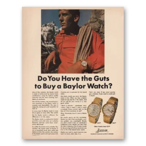 1966 Baylor Watches Print Ad | Guts