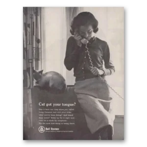 1966 Bell Telephone Print Ad | Cat Got Tongue