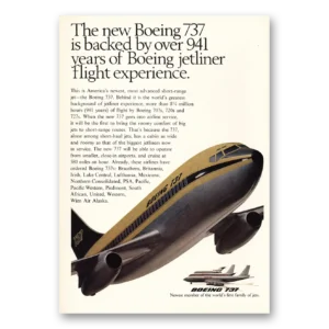 1966 Boeing 737 Print Ad | Backed By Over 941 Years