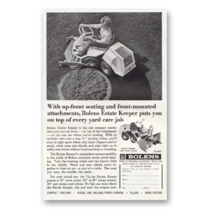 1966 Bolens Estate Keeper Tractor Print Ad | Up Front Seating
