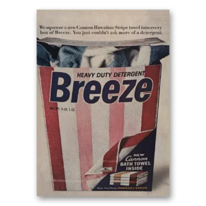 1966 Breeze Detergent Print Ad | Hawaiian Stripe