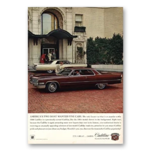1966 Cadillac Print Ad | Two Most Wanted Fine Cars