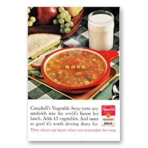 1966 Campbells Vegetable Soup Print Ad | Whoa