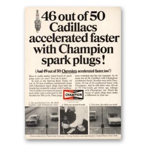 1966 Champion Spark Plugs Print Ad | Accelerated Faster