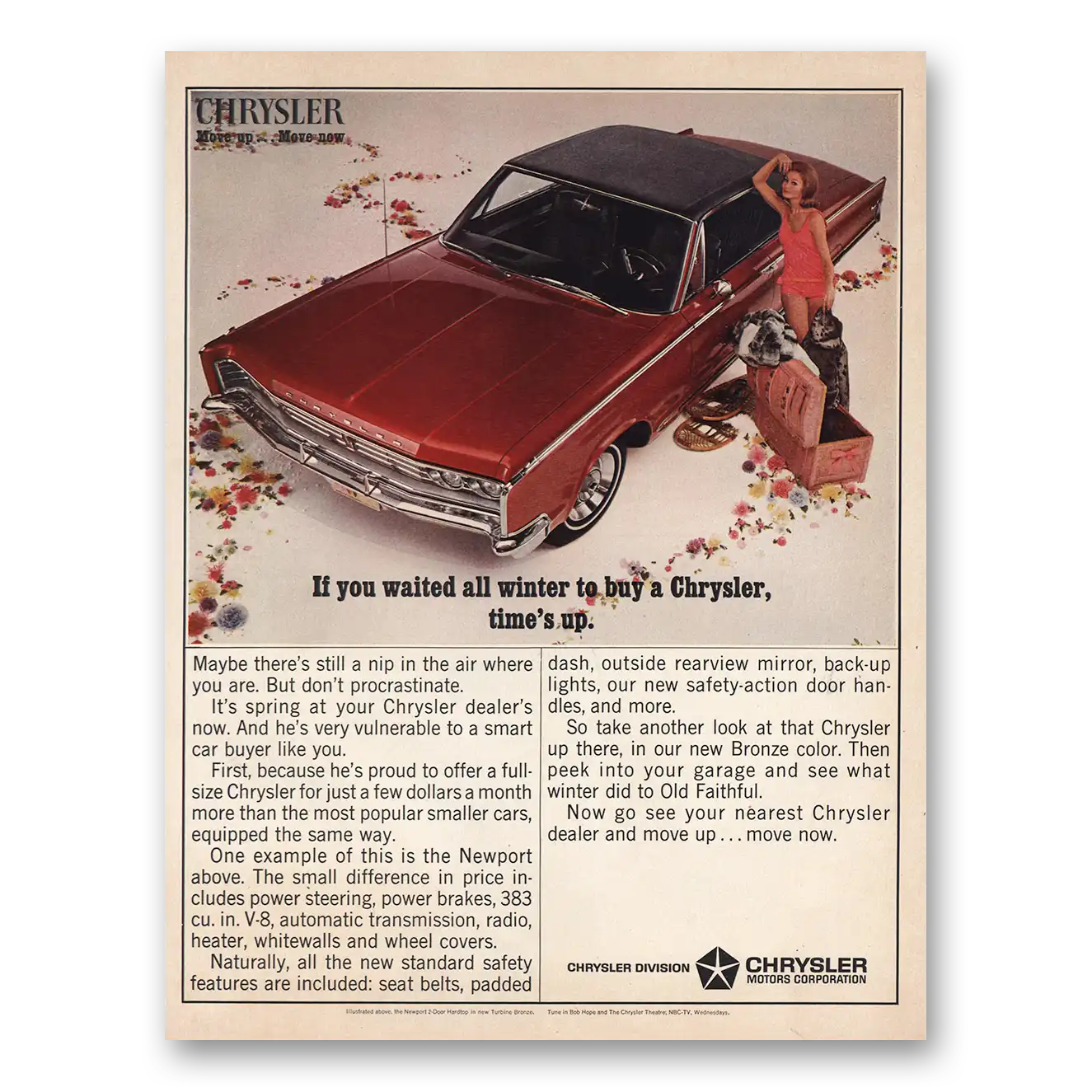 1966 Chrysler Newport Print Ad | Waited All Winter