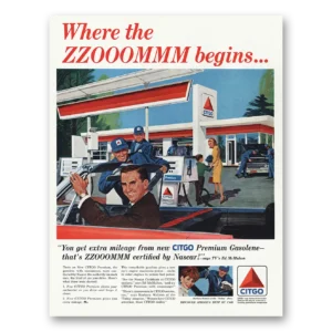 1966 Citgo Gasolene Print Ad | Ed Mcmahon Nascar