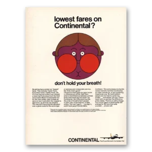 1966 Continental Airlines Print Ad | Don’t Hold Your Breath