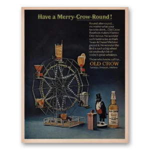 1966 Old Crow Whiskey Print Ad | Merry Crow