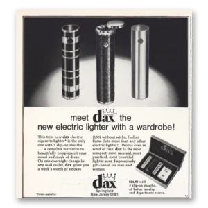 1966 Dax Electric Lighter Print Ad | With Wardrobe