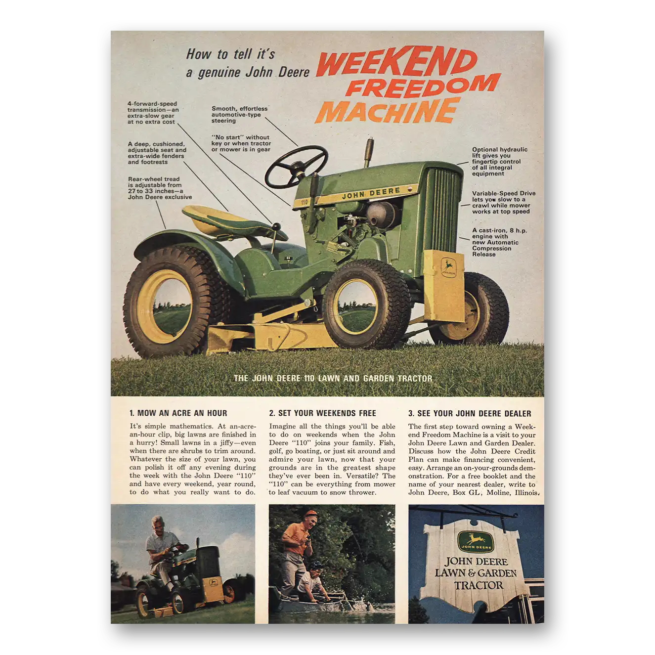 1966 John Deere Print Ad | Weekend Freedom Machine