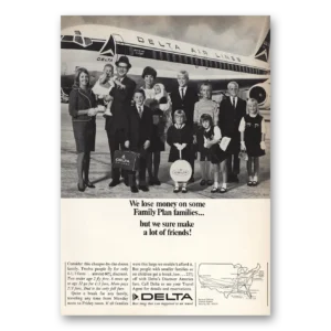 1966 Delta Air Lines Print Ad | Family Plan Families