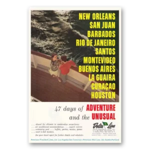 1966 Delta Line Print Ad | Adventure Unusual
