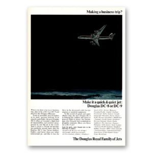 1966 Douglas DC8 Print Ad | Business Trip