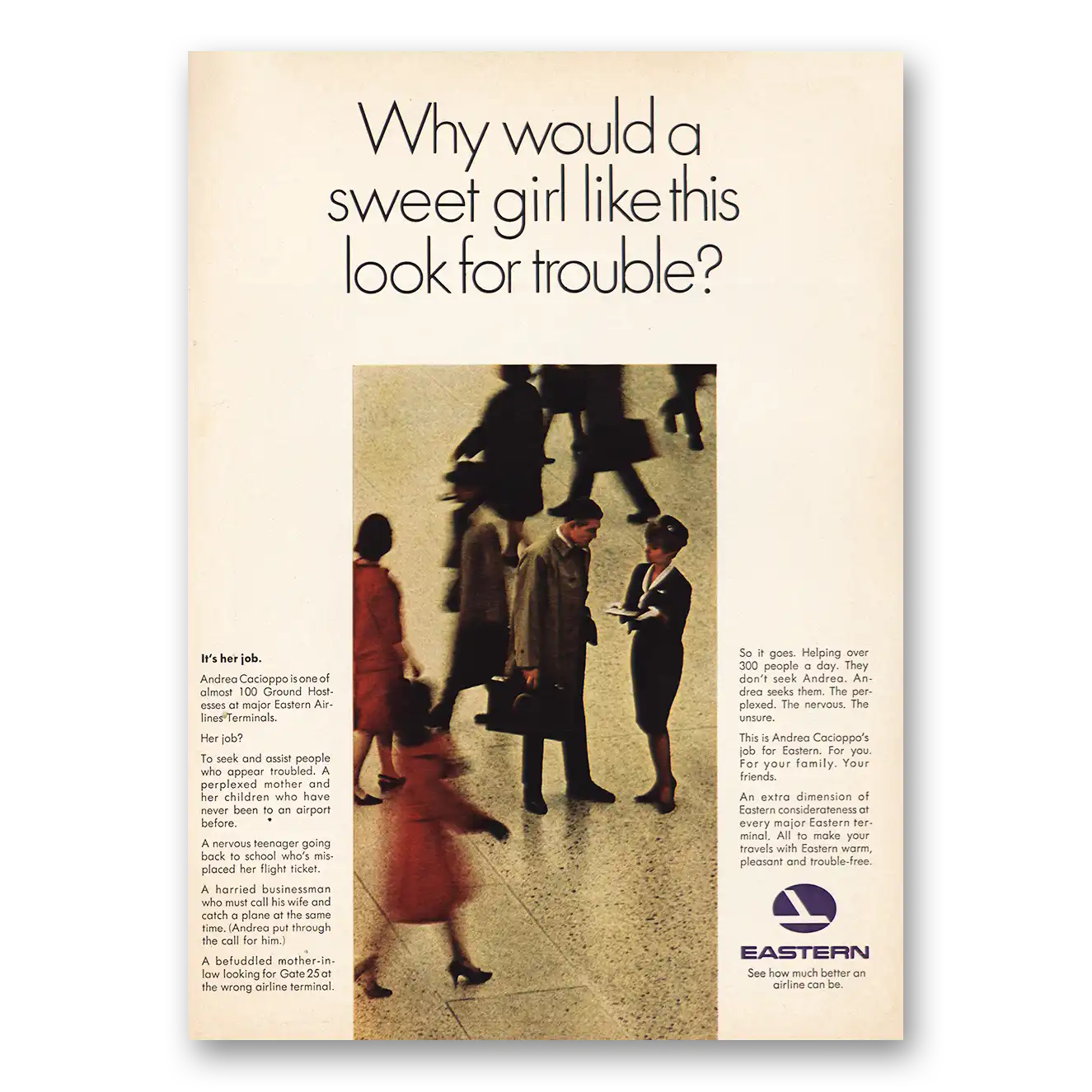1966 Eastern Airlines Print Ad | Sweet Girl