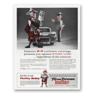 1966 Farm Bureau Insurance Print Ad | 80 20 Collision