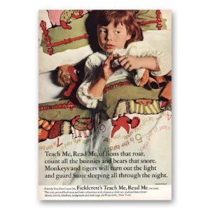 1966 Fieldcrest Print Ad | Teach Me Read Me Of Lions That Roar