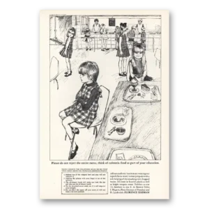 1966 Florence Eiseman Print Ad | Think Cafeteria Food Part Of Education