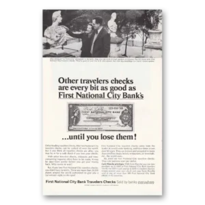 1966 First National City Bank Print Ad | La Tonnarella Italy