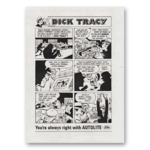 1966 Autolite Spark Plugs Print Ad | Dick Tracy