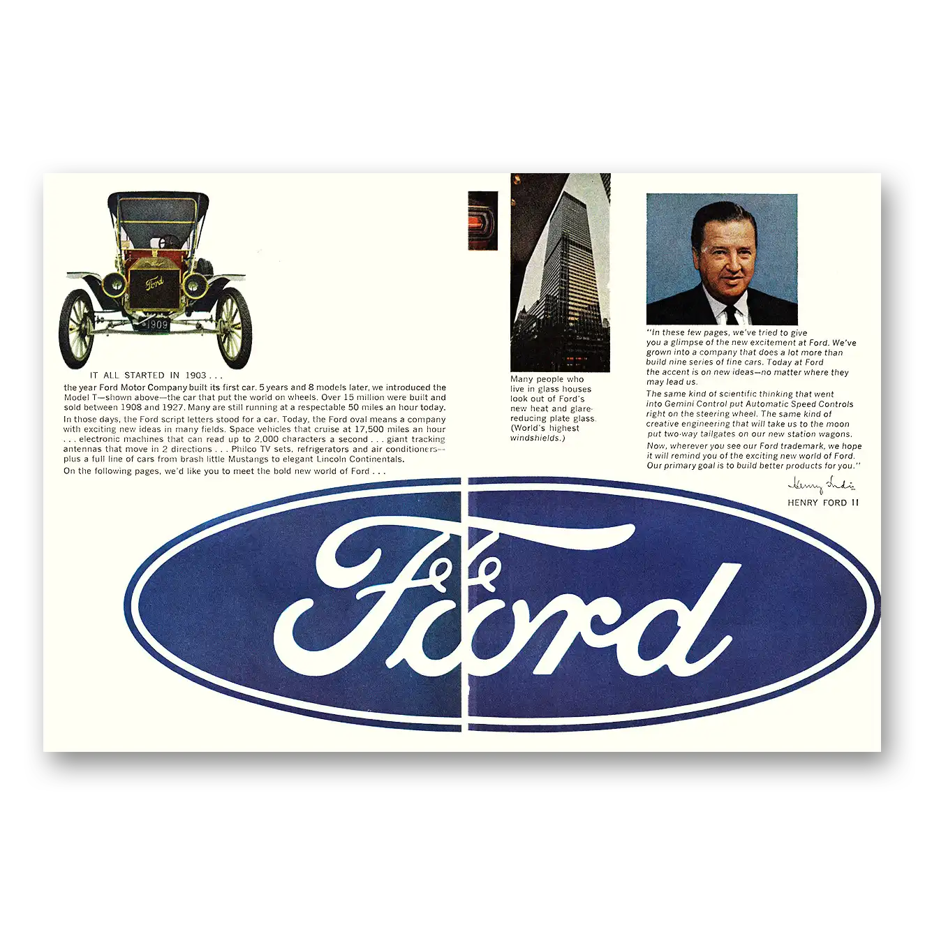1966 Ford Motor Company Print Ad | All Started In