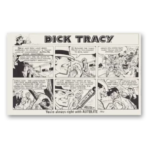 1966 Autolite Spark Plugs Print Ad | Dick Tracy