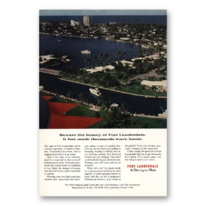 1966 Fort Lauderdale Florida Print Ad | Beware The Beauty