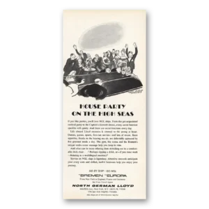 1966 North German Lloyd Print Ad | House Party High Seas