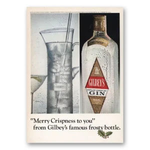 1966 Gilbeys Gin Print Ad | Merry Crispness
