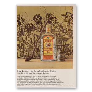 1966 Gordons Gin Print Ad | Was London 1769 Night Alexander Gordon