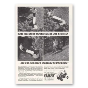 1966 Gravely Mowers Print Ad | Mows Maneuvers