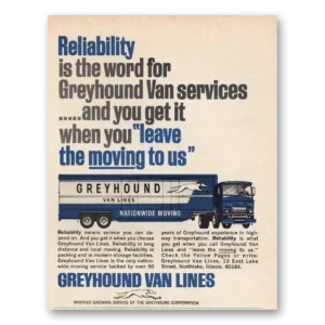 1966 Greyhound Van Lines Print Ad | Reliability