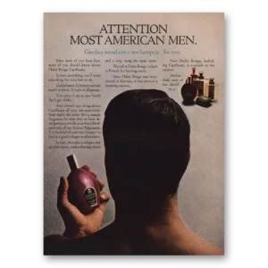 1966 Habit Rouge Cologne Print Ad | Men Hairspray