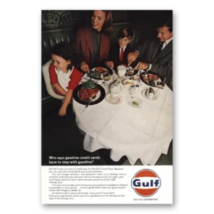 1966 Gulf Oil Print Ad | Restaurant Table