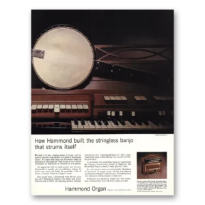 1966 Hammond Organ Print Ad | Stringless Banjo