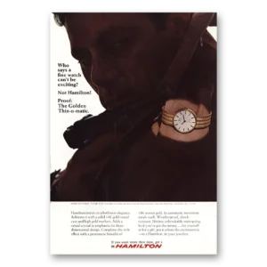 1966 Hamilton Watch Print Ad | Golden Thin