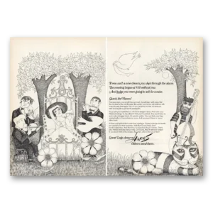 1966 Hanes Print Ad | Such Nice Dream Slept Through Alarm